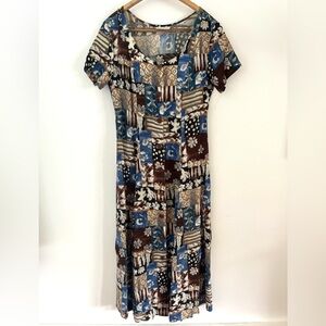 Granite Vintage Summer Dress Button Front Maxi Shirt Dress 80’s Women’s Size 8